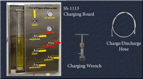 A picture of the charging board and wrench.